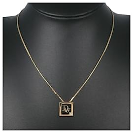 Dior-Dior Logo Rhinestone Plate Pendant Necklace Metal Necklace in Good condition-Other