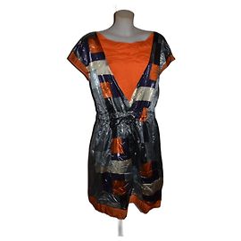 Robe Karl Lagerfeld en soie multicolore Taille 46 Multicolore
