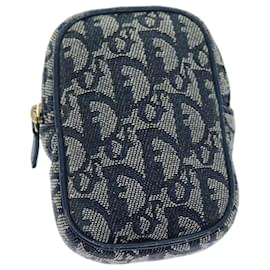 Christian Dior-Christian Dior Trotter Canvas Pouch Navy Auth 73648-Navy blue
