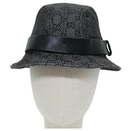 Gucci-Sombrero de lona GUCCI GG M Negro Auth am6222-Negro