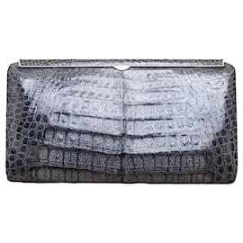 Autre Marque-Collection Privée Exotic Animal Leather Clutch-Grey