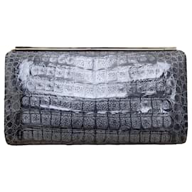 Autre Marque-Collection Privée Exotic Animal Leather Clutch-Grey