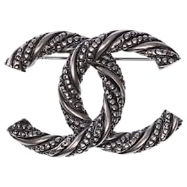 Chanel-CHANEL CC Jewelry in Silver Metal - 101909-Silvery