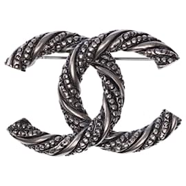 Chanel-Joyas CHANEL CC en metal plateado - 101909-Plata