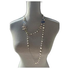 Chanel Collana lunga in metallo argento Silver hardware