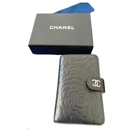 Chanel-Geldbörse Kamelie-Schwarz