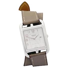 Hermès-Hermès watch, "Cape Cod", steel on leather.-Other