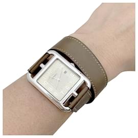 Hermès-Hermès watch, "Cape Cod", steel on leather.-Other