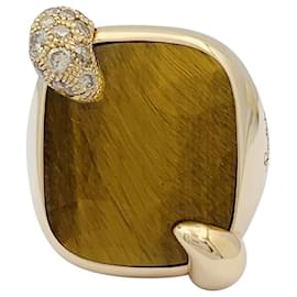 Pomellato-Pomellato "Ritratto" ring in pink gold, diamonds, upperr's eye.-Other