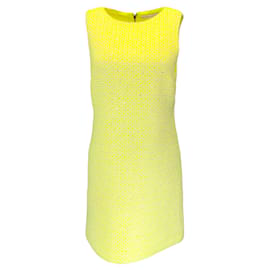 Autre Marque-Alice + Olivia Mini-robe en tweed bouclé orné de sequins Clyde jaune fluo-Jaune