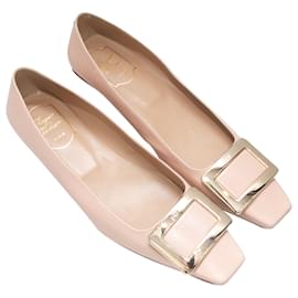 Roger Vivier-Beige Roger Vivier Belle Buckle Flats Size 40-Beige