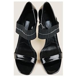 Prada-Elasticated Logo Heels-Black