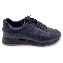 Louis Vuitton-Black Leather Lace Up Sneakers Shoes Size 44-Black