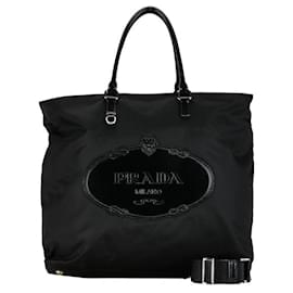 Prada-Prada Tessuto Canapa Tote Bag Canvas Tote Bag en buen estado-Otro