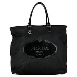 Prada-Prada Tessuto Canapa Tote Bag  Canvas Tote Bag in Good condition-Other