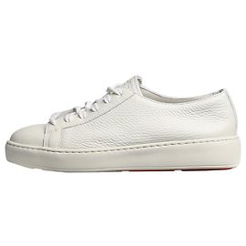 Santoni White tumbled leather trainers - size EU 36.5 White