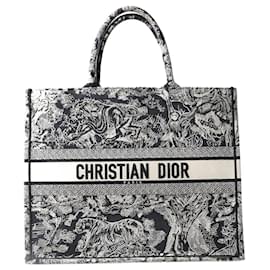 Christian Dior-Borsa Dior Book Tote grande 2022 blu ed ecru-Blu