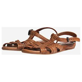 Miu Miu-Brown strappy open toe sandals-Brown