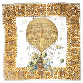 Christian Dior Sciarpa in mongolfiera in seta gialla Giallo
