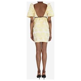 Ganni-Mini-robe en jacquard floral jaune - taille UK 8-Jaune