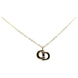 Dior-Collar con colgante con logotipo de CD dorado de Dior-Dorado