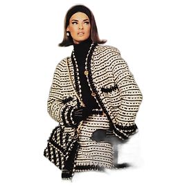 Chanel 1990 runway show suit set Black