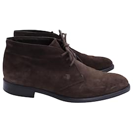 Tod's-Tod's Lace-Up Boots in Brown Suede-Brown