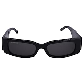 Balenciaga-Balenciaga BB0260S Max Rectangle Sunglasses in Black Acetate-Black