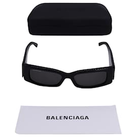 Balenciaga-Balenciaga BB0260S Max Gafas de sol rectangulares en acetato negro-Negro