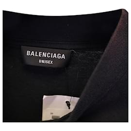 Balenciaga-Balenciaga Metal Logo Distressed Sweatshirt in Black Cotton-Black