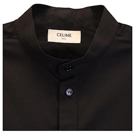 Céline-Celine Long Sleeve Shirt in Black Cotton-Black