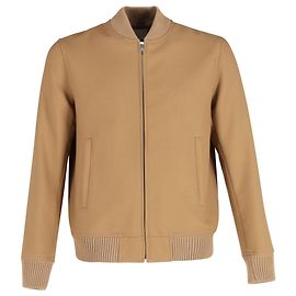 Jaqueta Sandro Zip-Up Varsity em lã marrom Marrom
