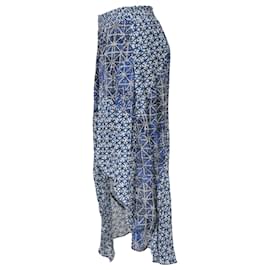 Maje-Maje Jartrani Batik-Print Midi Skirt in Blue Cotton-Blue