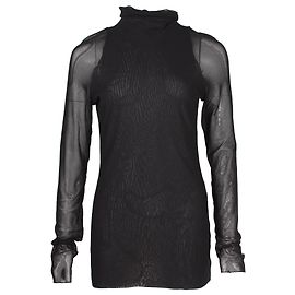 Top Max Mara Leisure Vales com gola alta transparente em poliamida preta Preto
