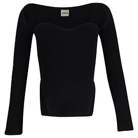 Khaite „Maddy“ Rippenstrickpullover aus schwarzer Viskose Schwarz