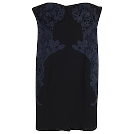 Diane Von Furstenberg-Diane Von Furstenberg Strapless Lace Detailed Dress in Black Triacetate-Black