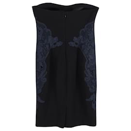 Diane Von Furstenberg-Diane Von Furstenberg Strapless Lace Detailed Dress in Black Triacetate-Black