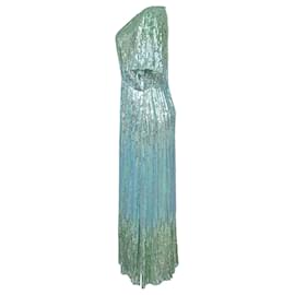 Autre Marque-Rixo Venus - Robe mi-longue à paillettes en mousseline turquoise-Autre