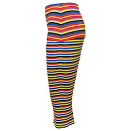 Versace-Versace Striped Ribbed-knit Pencil Skirt in Multicolor Wool-Other,Python print