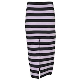 Proenza Schouler-Proenza Schouler Striped Pencil Skirt in Purple and Black Wool-Other,Purple