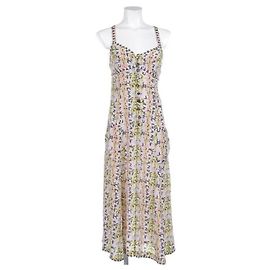 Vestido Maxi de Seda com Logotipo CC da Chanel Multicor