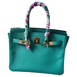 Sac à main Hermès Birkin 30 en cuir vert Vert