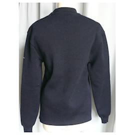 Saint James-SAINT JAMES Plain sailor sweater in wool, new, Men's size 44 XL.-Navy blue