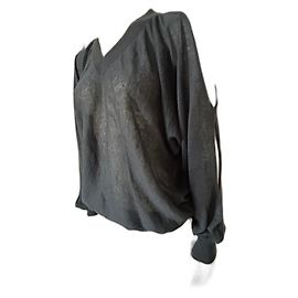 Bruno Manetti V-Ausschnitt Leinenpullover marineblau Marineblau