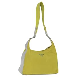 Prada-PRADA Shoulder Bag Nylon Yellow Auth 74194-Yellow