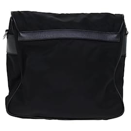 Prada-PRADA Shoulder Bag Nylon Leather Black Auth am6182-Black
