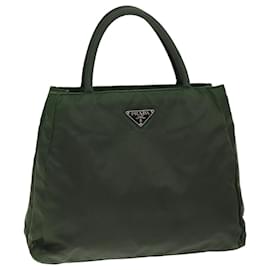 Prada-PRADA Hand Bag Nylon Khaki Auth 73881-Khaki