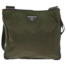 Prada-PRADA Shoulder Bag Nylon Khaki Auth 73884-Khaki