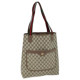 Gucci-GUCCI Borsa tote GG Supreme Web Sherry Line PVC Beige Rosso 002 58 6487 Auth yk12337-Rosso,Beige