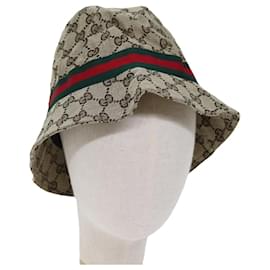 Gucci-Sombrero GUCCI GG Canvas Web Sherry Line XL Beige Rojo Verde Auth yk12321-Roja,Beige,Verde